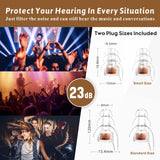 Hearprotek 2 Pairs High Fidelity Concert Ear Plugs, Noise Reduction Music Earplugs, Hearing Protection for Musicians, Festival, DJ’s, Nightclub, Concerts, Drummers, Party 23dB (Gold)