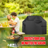 Grill Cover, BBQ Grill Cover, Waterproof, Weather Resistant, Rip-Proof, Anti-UV, Fade Resistant, with Hook-and-loop and Strap, Gas Grill Cover for Weber,Char Broil,Nexgrill Grills, etc. 52 inch, Black