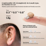 iBstone Rechargeable Hearing Aids for Seniors Adults, OTC Digital Devices for Super Nature Sound, Quick Charge with Portable Charging Case, Beige, K23