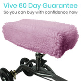 Vive Mobility Knee Scooter Pad Cover - Soft Plush Adult Sheepskin Memory Foam Cushion, Walker Accessory for Knee Roller, Padded Accessories Leg Cart Improves Comfort with Injury, Universal Fit (Pink)