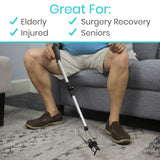 Vive Foldable Suction Reacher Grabber Tool for Elderly (1) - 32 Inches Long Reach Grabber Claw - Pick Up Grab Tool - Reachers for Disabled & Seniors Heavy Duty - Trash, Garbage, Cups Picker Assist