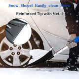 KOKKING 4 in 1 Snow Shovel Kit Extendable Snow Brush 180°Pivoting with Ice Scrapers & Snow Brushes with Foam Grip for Car, Trucks, SUVs, Vehicle (Blue)