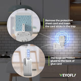 VEYOFLY, Flying Insect Trap, Insect Catcher, Indoor Fly Trap, Safer Home, Fruit Fly Traps for Gnat, Moth, Mosquito, Bug Light Plug in Insect Killer (1 Device + 3 Glue Cards)