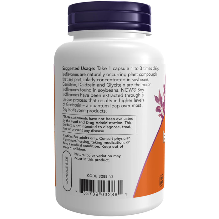 NOW Supplements, Soy Isoflavones, 60 mg (Plant Compounds Particularly Concentrated in Soybeans, like Genistein, Daidzein and Glycitein), 120 Veg Capsules