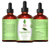 SVA Organics Cypress Essential Oil with Dropper- 118 ml (4 fl oz) 100% Pure, Natural and Therapeutic Grade for Healthy Skin, Hair Growth, Scent, Aromatherapy & Diffuser