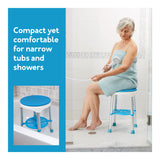 Carex Easy Swivel Bath Stool and Bathtub Stool - Shower Stool, Adjustable Rotating Bath Seat and Shower Chair for Elderly with Storage Tray, Shower Stools For Seniors