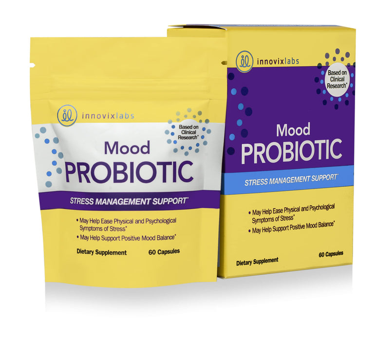 InnovixLabs Mood Probiotic Supplement - Clinically Studied Digestive & Mood Probiotics for Women and Men with Lactobacillus helveticus Rosell-52ND & Bifidobacterium longum Rosell-175, 60 Capsules