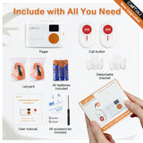 CallToU Caregiver Pager Wireless Call Button Call Bell Vibration Nurse Call System 1000FT with Digital Display Low Power Reminder for Elderly Monitoring/Patient/Disabled/Home/Office