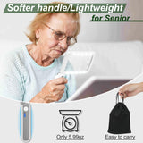 Rechargeable 4X Magnifying Glass for Reading, Handheld Page Magnifying Glass with Light for Low Vision Seniors, Lightweight LED Magnifier for Reading Books/Newspaper/Small Print