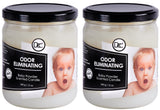 Baby Powder Two Pack Odor Eliminating Highly Fragranced Candle - Eliminates 95% of Pet, Smoke, Food, and Other Smells Quickly - Up to 80 Hour Burn time - 12 Ounce Premium Soy Blend