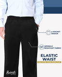 Pembrook Mens Elastic Waist Pants for Seniors - Adaptive Mens Pants for Elderly | Elastic Waist Pants for Men | Senior Elastic Waist Pants Black
