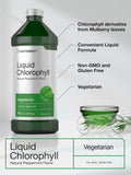 Chlorophyll Liquid Drops 100mg | 32 oz (2 x 16 oz Bottles) | Natural Peppermint Flavor | Vegetarian, Non-GMO, and Gluten Free Formula | by Horbaach