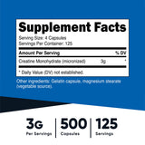Nutricost Creatine Monohydrate 3000mg (750mg Per Cap), 500 Capsules (3 Bottles)