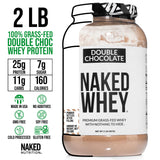 NAKED Whey Double Chocolate Grass Fed Whey Protein Powder, No GMO, No Soy, and Gluten Free. Nothing Artificial, Aid Growth and Recovery - 21 Servings