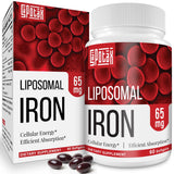 Liposomal Fe Iron Supplement for Women,65 mg Iron Supplement with Folic Acid & Vitamin B12 for Men,Red Blood Cell Production & Energy Support for Adults Iron Deficiency 60 Softgels(1 Bottle)