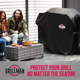 Grillman Premium BBQ Grill Cover. Rip-Proof & Waterproof (64" L x 24" W x 48" H, Black) Top Heavy Duty Large Grill for Weber Spirit, Genesis, Charbroil, etc. Barbecue and Gas Covers