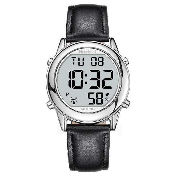 Hearkent Atomic Digital Talking Watch for Elderly Receives US Signals Automatic Time and Date Correction Big Numbers Easy to See Loud and Clear Male English Speaking