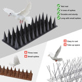 Bird Spikes, 20 Pack Bird Deterrent Spikes for Squirrel Cat Raccoon Animal, Pigeon Spikes for Outside Fences and Roofs to Keep Birds Away