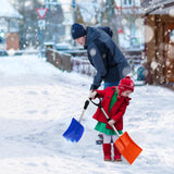 2 Pack Kids Snow Shovel, Adjustable Snow Shovels 27.5-35.5 inch with Non-Slip Handle, Durable Portable Shovel for Snow Driveway Vehicle Road Beach (Orange & Blue)