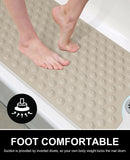 OTHWAY No Suction Cup Bath Mat: 39x16inch Extra Long Bathmat│Perfect for Refinished or Ordinary Bath Tubs│Made of Nature Rubber│a Blessing for The Elderly and Children (Brown)