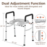 Toilet Seat Risers, Raised Toilet Seat Riser with Handles Elevated Over Toilet Stand Alone Elongated for Seniors Handicap Elderly Disabled Pregnant, Adjustable Size Fit Any Toilet