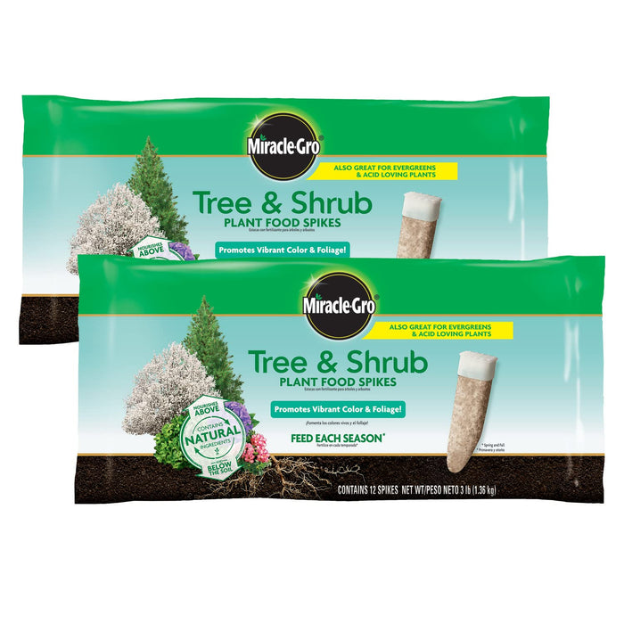 Miracle-Gro Tree & Shrub Plant Food Spikes, 12 Spikes (2-Pack)