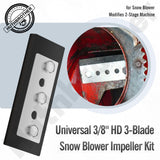 Snow Blower Impeller Modification Kit Universal 3/8" 3-Blade, for Modifies 2-Stage Machine, (3)