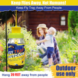 4 Reusable Fly Traps Outdoor Hanging with Bait Refill, Gnat Trap Killer Jar for House, Bug & Insect, Fruit Fly Repellent Patio, Fly Catcher for Stable