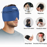 iTHERAU Migraine Relief Cap，Migraine Ice Head Wrap，Headache Ice Hat，Cold Therapy Headache Relief Cap for Migraine Eyes Mask Dark Blue Headache Ice Pack Stress Relief