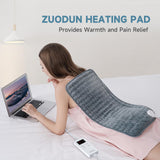 Heating Pad for Back Pain Relief, ZUODUN Electric Heating Pads for Cramps with Auto Shut Off & 6 Heat Levels, Moist Heat Therapy, Machine Washable, LED Controller, Gifts for Women, Men