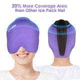 ComfiTECH Large Migraine Ice Head Wrap, Headache Relief Hat for Migraine Cap for Tension Puffy Eyes Migraine Relief Cap for Sinus Headache and Stress Relief Cold Compress (Large Purple)