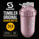 SHAKESPHERE Tumbler: Protein Shaker Bottle and Smoothie Cup, 24 oz - Bladeless Blender Cup Purees Raw Fruit with No Blending Ball - Drink Powder Mix Shake Mixer for Pre Workout, Gym (Matte Black)