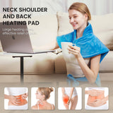 Heating Pad for Neck, Shoulder and Back Weighted Heating Pad for Back Pain Relief, 6 Heat Settings, 2 Hours Auto-Off, Gifts for Women Men Mom Dad, 24"x32",Blue