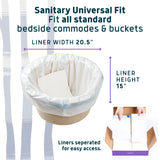 Lunderg Commode Liners with Lavender Scented Absorbent Pads - Value Pack Medical Grade 50 Count Universal Fit - Disposable Bedside Commode Liners and Pads for Adult Commode Chairs & Portable Toilets