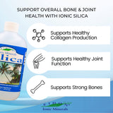 Eidon Liquid Silica Mineral Concentrate - Silica Supplement for Hair, Skin and Nails, Silica Drops to Support Collagen Production, Joint and Bone Health, Helps Manage Calcium, No Added Sugar - 18 oz