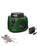 HuKimGee Mouse Repellent Indoor, Intelligent Frequency Conversion Ultrasonic& PIR& Flash Light, Triple Mouse Repellent Effect, for Bat, Rodent, Mice, Squirrel, Spider, Roach(Green)