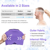 ComfiTECH Large Migraine Ice Head Wrap, Headache Relief Hat for Migraine Cap for Tension Puffy Eyes Migraine Relief Cap for Sinus Headache and Stress Relief Cold Compress (Large Purple)