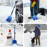 40" Collapsible Snow Shovel for Car, Emergency Snow Shovel with Ergonomic D-Grip Handle and Retractable Aluminum Handle, Portable Compact Snow Shovel for Car Trunk Snowmobiles Camping, Blue