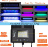 hygger Auto On Off LED Aquarium Light Extendable 12-55 Inches 7 Colors Sunrise Sunset Full Spectrum Light Fixture for Freshwater Planted Tank Build in Timer Sunrise Sunset (36W(24"-30"))