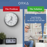 ORKA Talking Clock. Voice Recordable Medication Pill Reminder. Talking Alarm Clock for Dementia, Hearing, Visually impaired Seniors-Digital Day Clock with Multiple Customized Alarms Ex Large White