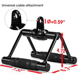 Yes4All Rotating Black Double D Row Handle Cable Attachment for Weight Workout, Cable Machine Accessories for Home Gym