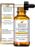 Health Priority Organic Vitamin E Oil for Skin & Scars - 15000 IU, 1 Fl Oz - Handmade in South Carolina, Non-GMO, Gluten & Cruelty Free, Vegan - Lavender Scented