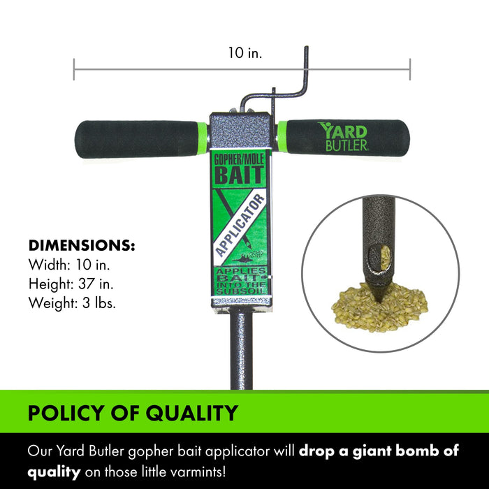 Yard Butler Gopher/Mole Bait Applicator - Gardening Tool for Safe & Easy Pest Control - No Digging Needed - Durable & Sturdy Bait Applicator - Mole, Vole & Gopher Killer