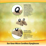 Ear Gear Micro Cordless Eyeglasses – Protect Hearing Aids or Hearing Amplifiers from Dirt, Sweat, Moisture, Wind – Fits Hearing Instruments up to 1”