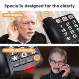 Landline Phone Corded Telephone for Seniors House Phones with Photo Buttons, One-Touch Dialing, Big High-Contrast Buttons, Flashing Alerts, with Speakerphone Loud Ringers Phone for Elderly (Black)