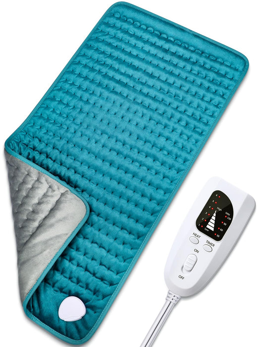 Electric Heating pad for Back/Shoulder/Neck/Knee/Leg Pain Relief, 6 Fast Heating Settings, Auto-Off, Machine Washable, Moist Dry Heat Options, Extra Large 16"x30"