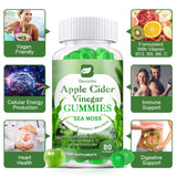 B BEWORTHS Apple Cider Vinegar & Sea Moss Gummies, Organic ACV Gummies with Mother Supplement Supports Immune, Digestive Health for Adults & Kids, Seamoss Gummy with Vitamin B6 B9, B12