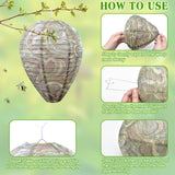 ZeeDix 4 Pack Hanging Paper Fake Wasp Nest Decoy- Eco Friendly Effective Deterrent Bee Hornets Wasp Nest for Outdoor, Home and Garden(8.66"×11",Dark Color)