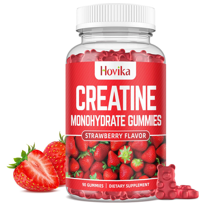 Creatine Monohydrate Gummies for Men & Women - 3g Creatine Monohydrate Tablet Chews - Easy Digesting, Fast Absorbing Chews - Build Muscle, Improve Recovery, Strength, and Endurance, 90Count, Low Sugar