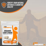 BULKSUPPLEMENTS.COM Organic Lions Mane Mushroom Powder - Lions Mane Supplement, Mushroom Supplement for Immune Health, Lions Mane Organic - Gluten Free, 1000mg per Serving, 1kg (2.2 lbs)